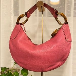 Authentic Gucci crescent hobo shoulder bag in pink